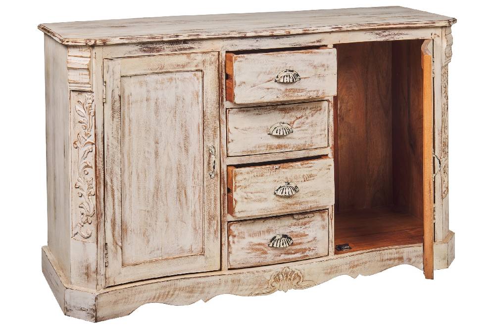 Novità Home Dominique - Credenza in Legno Riciclato Color Crema Ultimo giorno