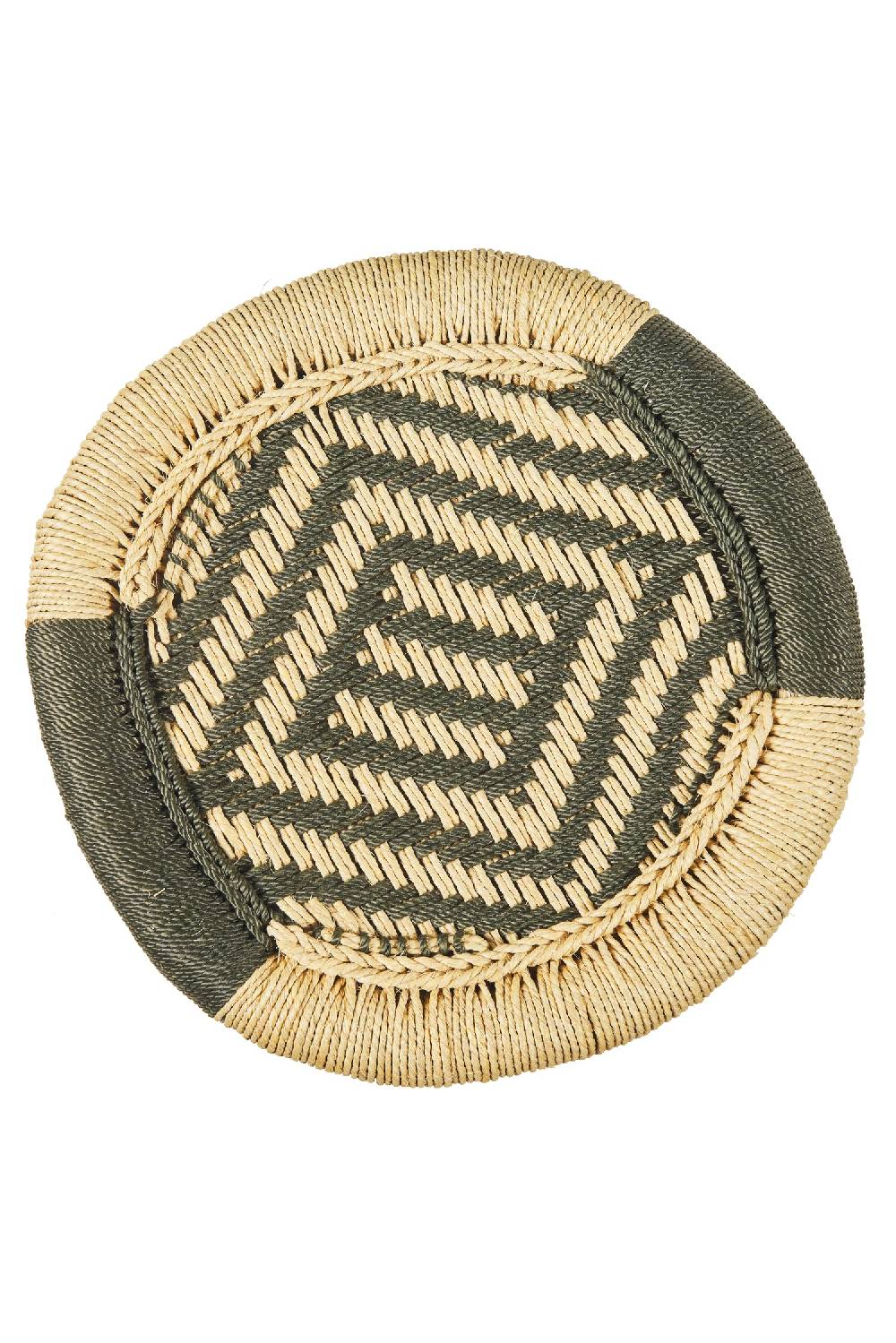 Novità Home Jambe - Sgabello Tondo Intreccio Color Naturale E Verde Solo un giorno rimasto