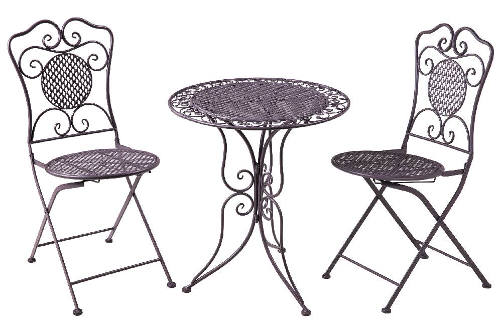 Novità Home Isabelle - Set 1/3 Tavolo Con Due Sedie Grigio Enormi sconti