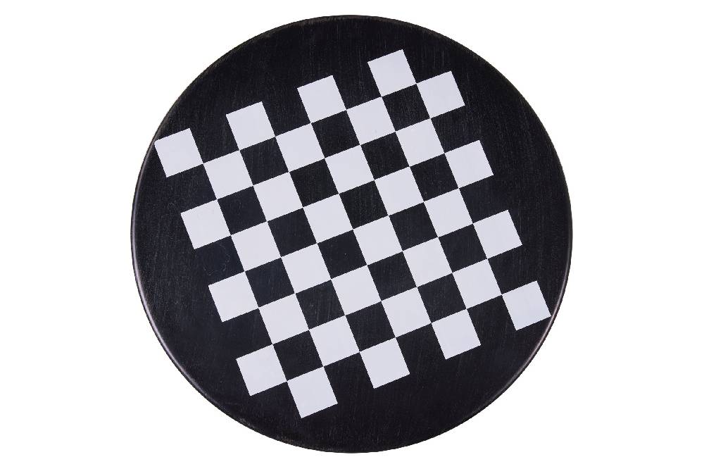 Novità Home Game - Set 1/3 Tavolino Nero Con Due Sedie Disegno Scacchiera 2025
