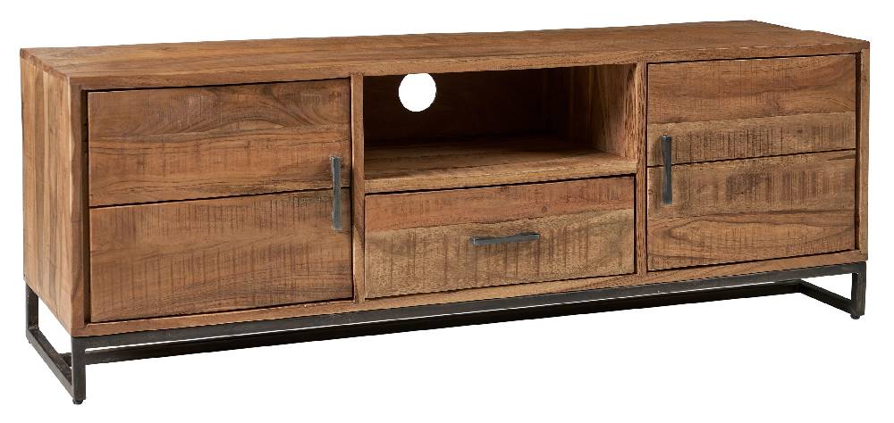 Novità Home Porta tv 1 cassetto e 2 sportelli in legno e meallo Promozione Limitata