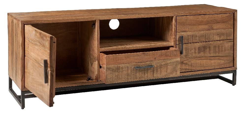 Novità Home Porta tv 1 cassetto e 2 sportelli in legno e meallo Promozione Limitata