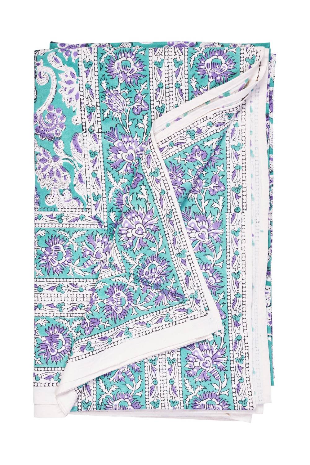 Novità Home Ostuni - mezzero singolo decor celeste in cotone - 180x270 Hotsell