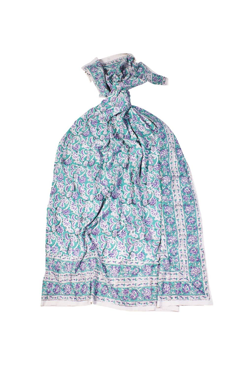 Novità Home Ostuni - mezzero singolo decor celeste in cotone - 180x270 Hotsell