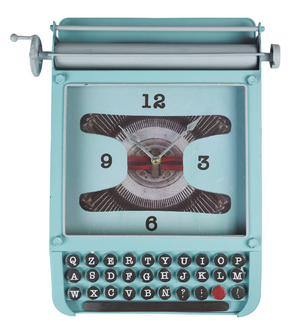 Novità Home Orologio macchina da scrivere celeste