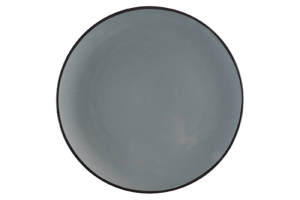 Novità Home Old Country - piatto piano grigio bordo nero