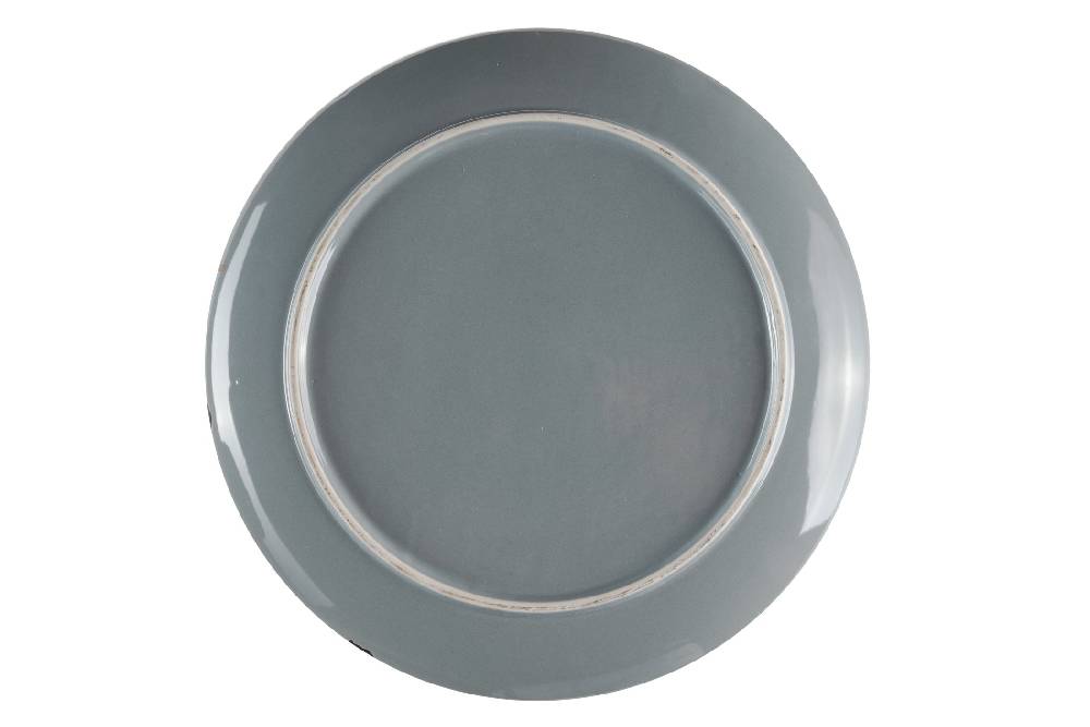 Novità Home Old Country - piatto piano grigio bordo nero Nuova