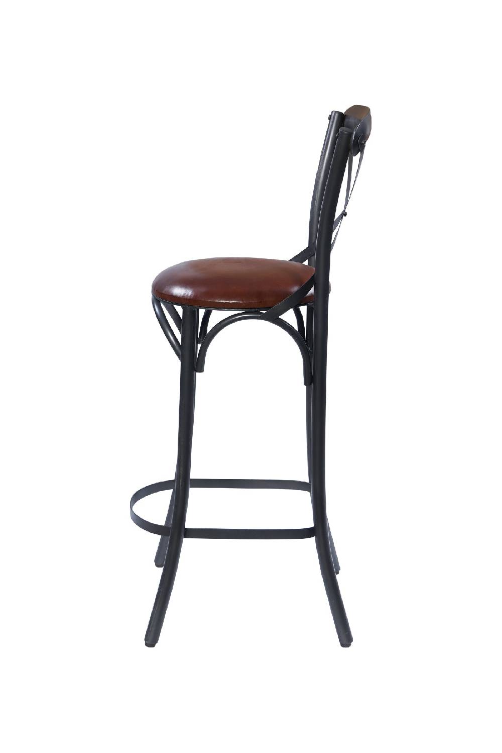 Novità Home Manhattan-sgabello alto incrocio metallo seduta imbottita pelle Fino al 60% di sconto