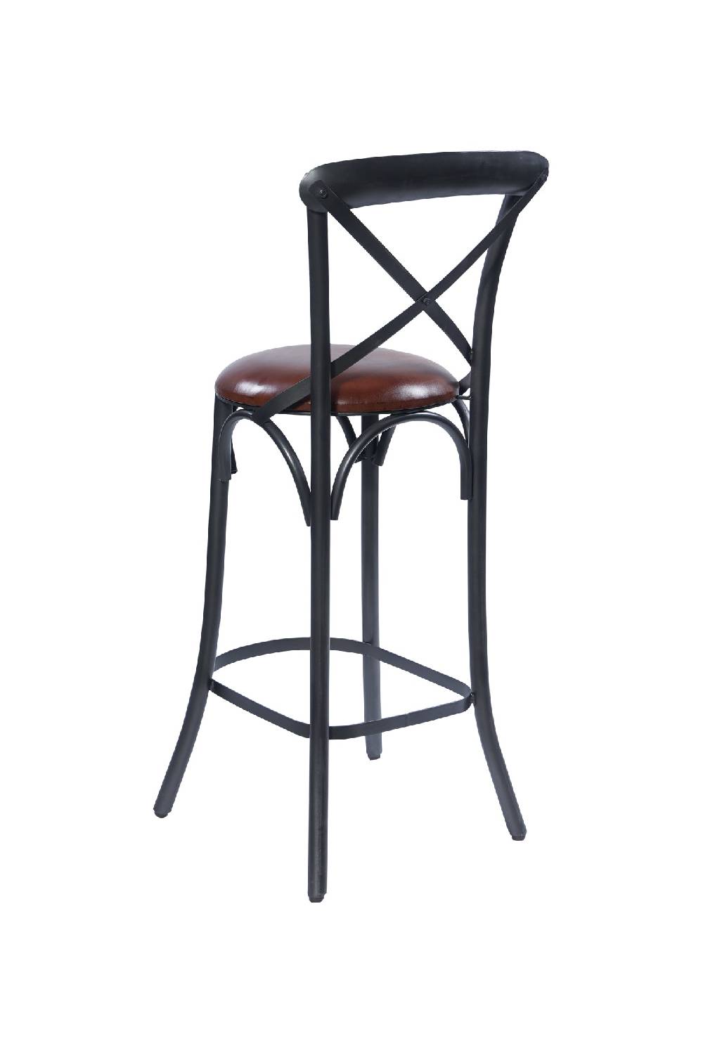 Novità Home Manhattan-sgabello alto incrocio metallo seduta imbottita pelle Fino al 60% di sconto