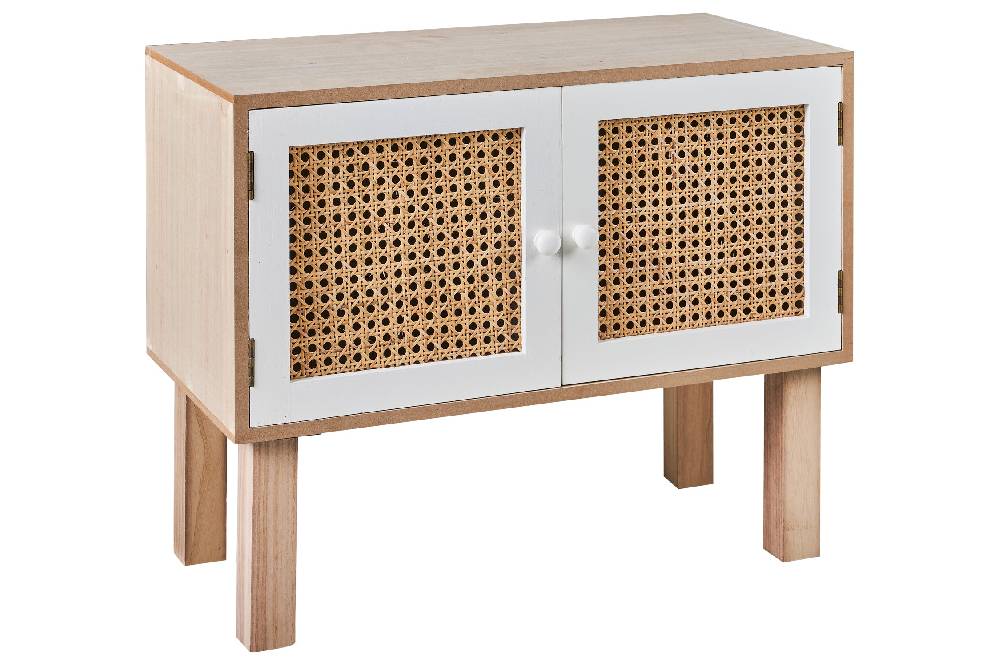 Novità Home Malibu - comodino bianco 2 sportelli Only for today