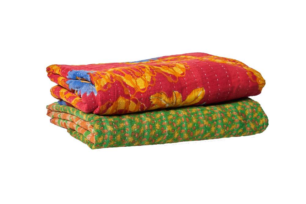Novità Home Kantha - copriletto originale in cotone - 150x220 - assortiti Affare Del Giorno