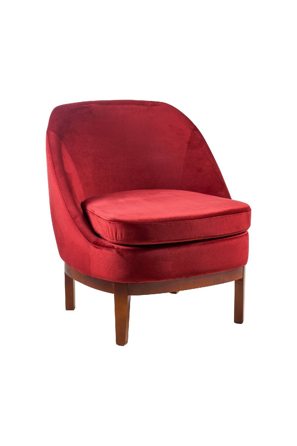 Novità Home Isotta - poltrona con base in legno rosso cinabro
