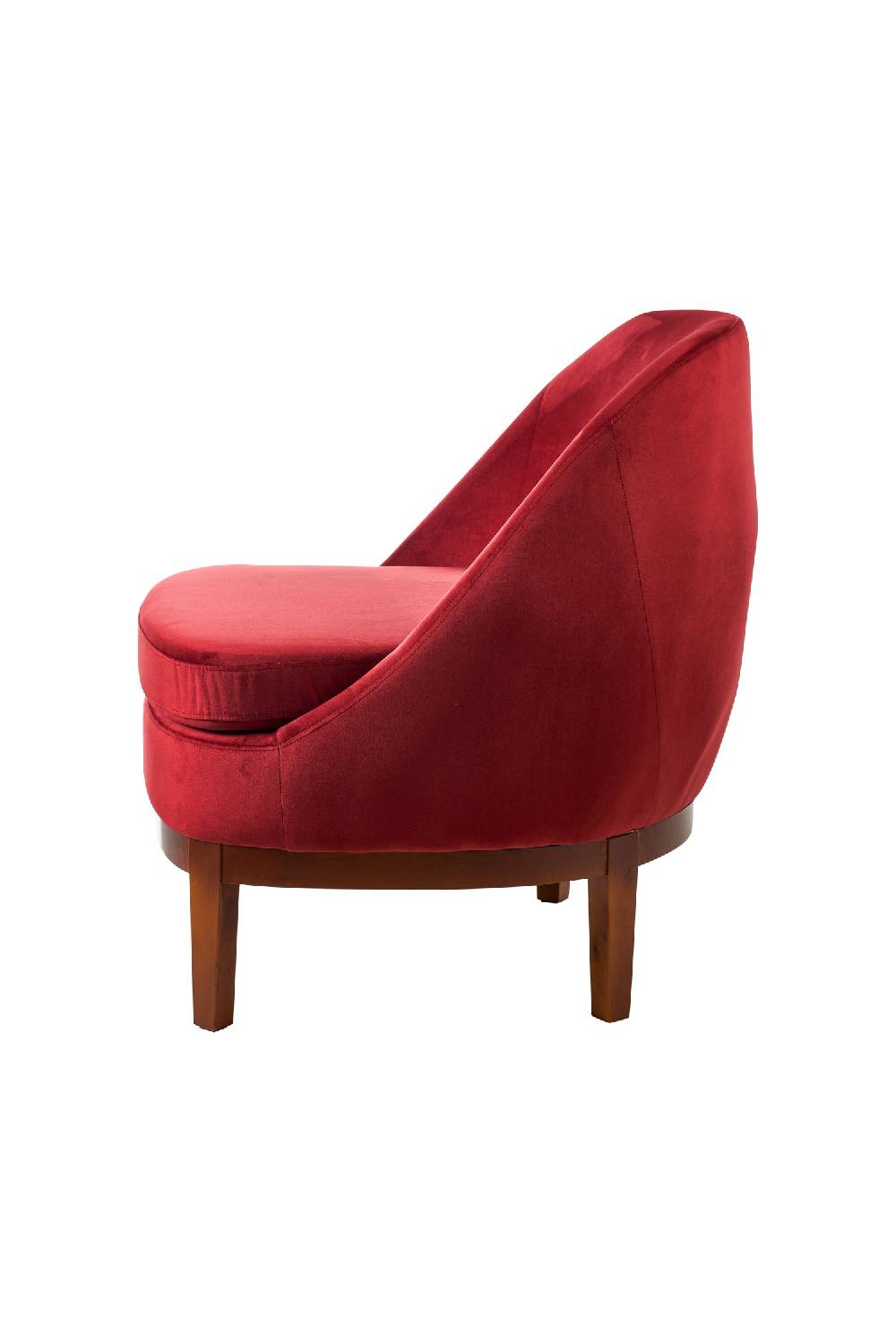 Novità Home Isotta - poltrona con base in legno rosso cinabro Novità