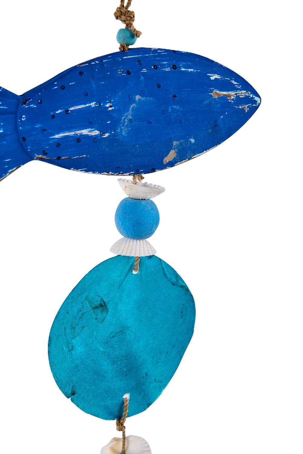 Novità Home Decor - Nappa Con Pesce E Conghiglia Blue Offerta speciale