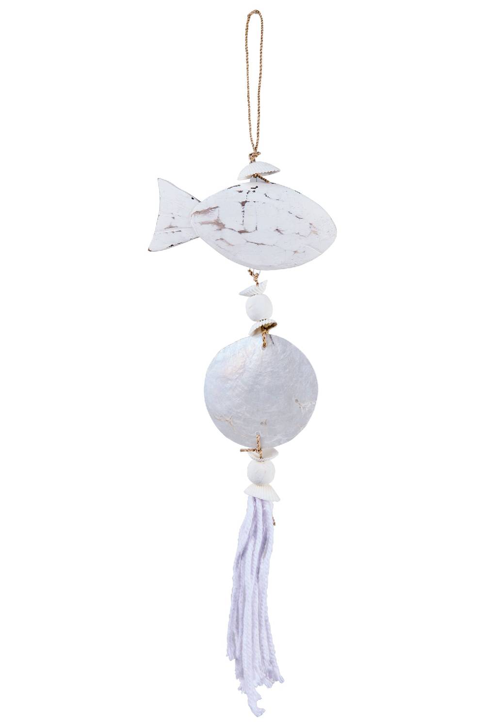 Novità Home Decor - Nappa Con Pesce E Conghiglia Bianca Comprare a buon mercato