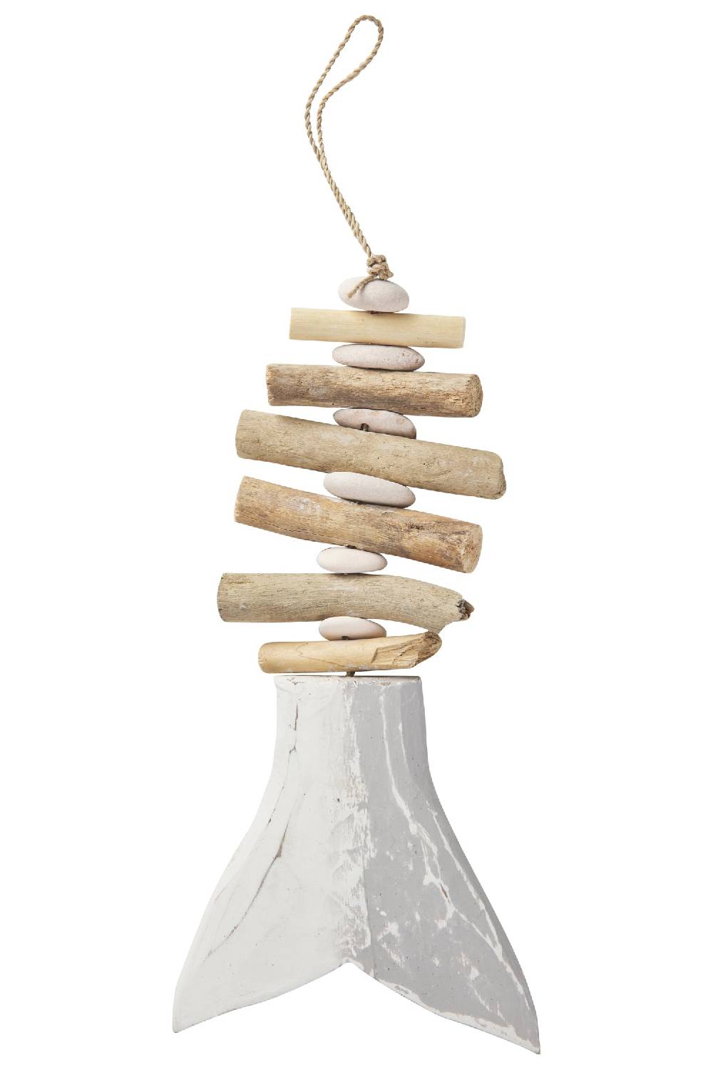Novità Home Decor - Coda Pesce Grigia Con Legnetti Mare E Sassi Grande vendita