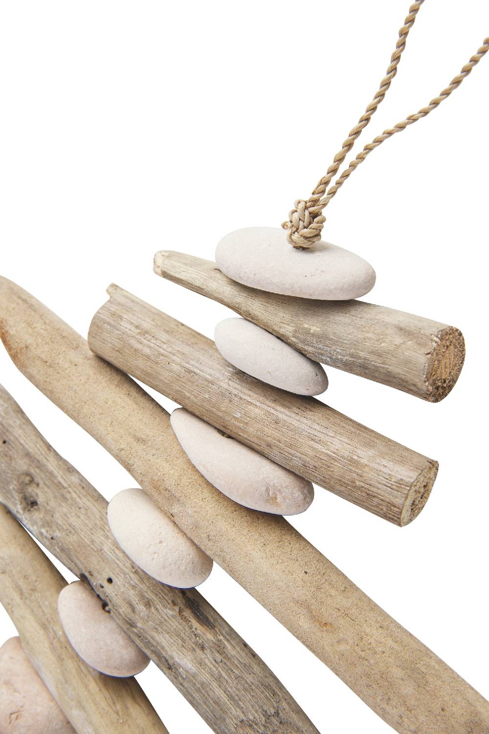 Novità Home Decor - Coda Pesce Bianca Con Legnetti Di Mare E Sassi Flash Sale
