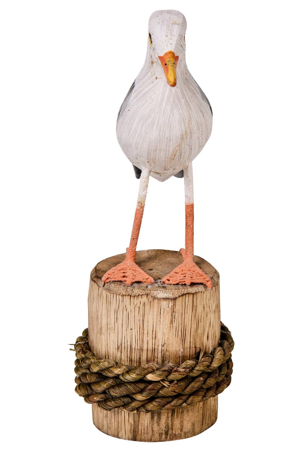 Novità Home Waterfowl - Gabbiano Su Piedistallo Legno E Intreccio Offerta esclusiva