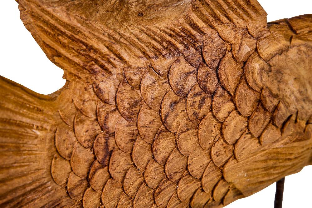 Novità Home Decor - Pesce Carving In Legno Su Piedistallo Grande Offerta Giorno del Papà