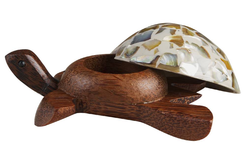 Novità Home Turtle - Porta Tea Light Carapace In Madreperla E Resina Bianca Offerte esclusive