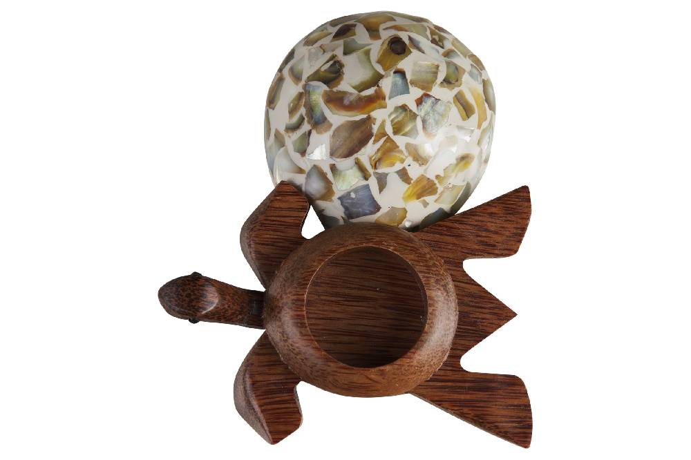 Novità Home Turtle - Porta Tea Light Carapace In Madreperla E Resina Bianca Offerte esclusive
