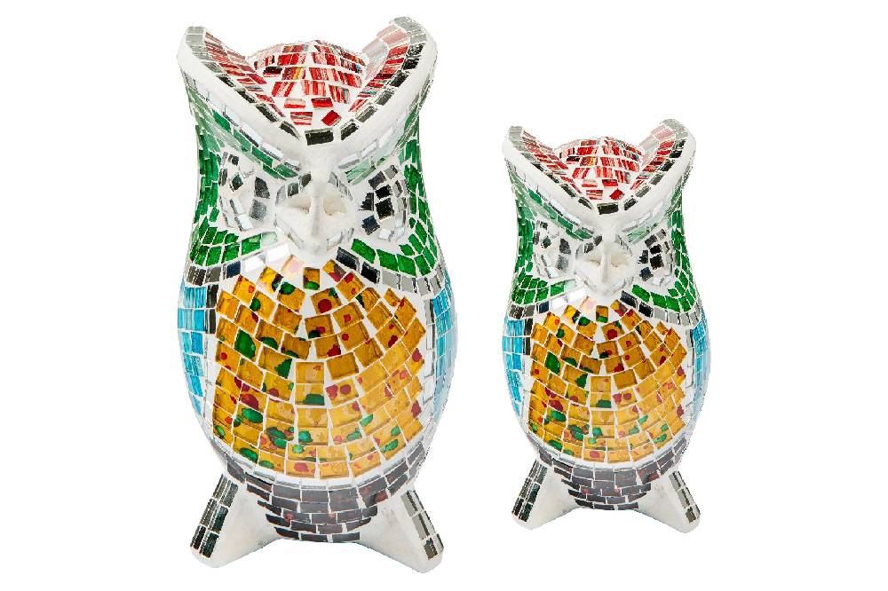 Novità Home Decor - Gufi Mosaico Set 1/2