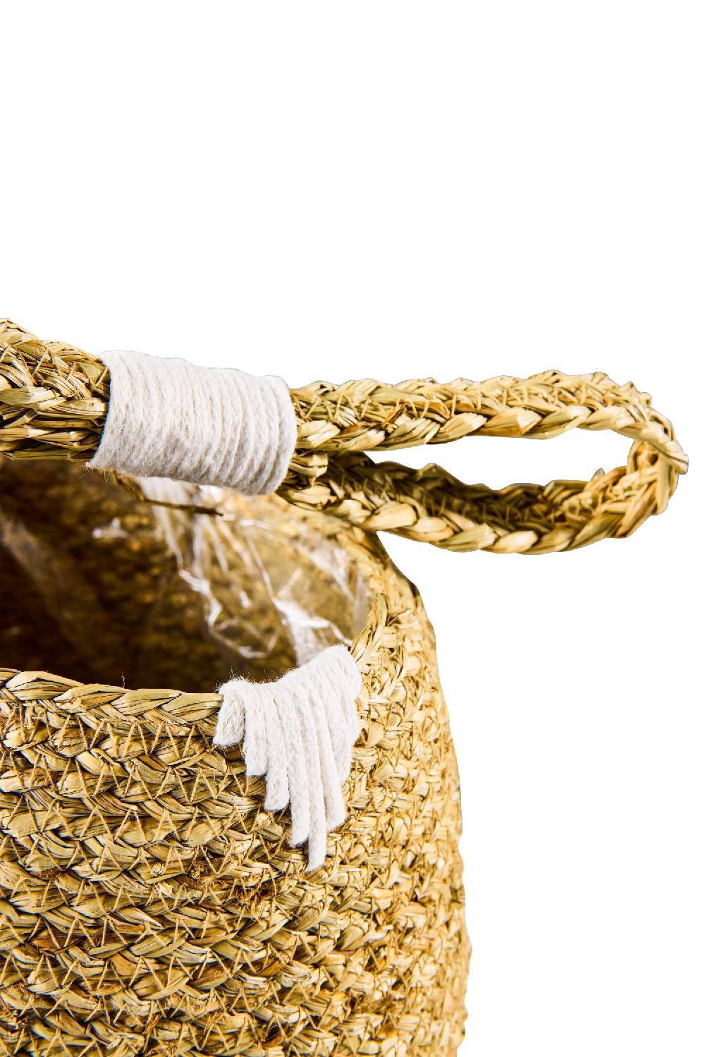 Novità Home Boho Chich - Set 2 Ceste da Appendere in Seagrass e Cotone Enormi sconti