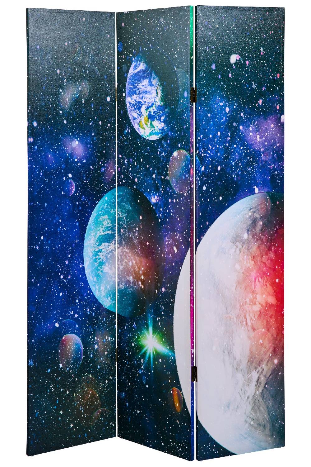 Novità Home Paravento - Universo Fronte Retro 3 Ante Canvas Trasporto libero internazionale