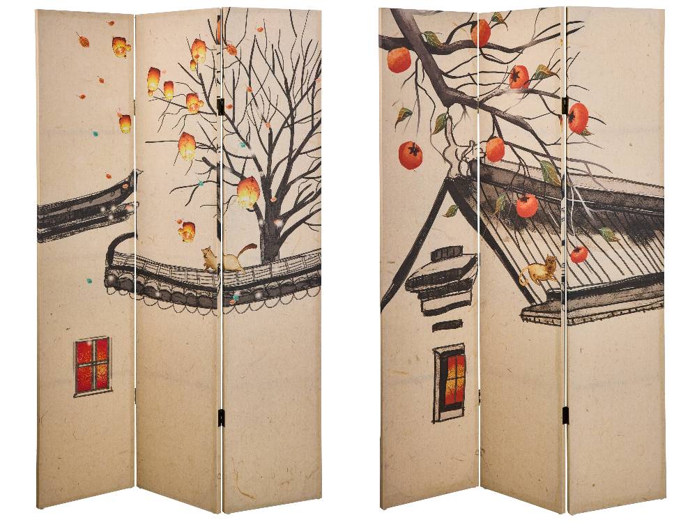 Novità Home Paravento - Magie Di Autunno Fronte Retro 3 Ante Linen Black Friday Prezzi