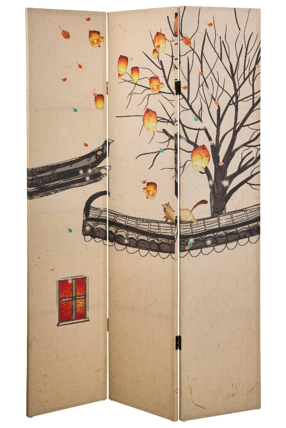 Novità Home Paravento - Magie Di Autunno Fronte Retro 3 Ante Linen Black Friday Prezzi