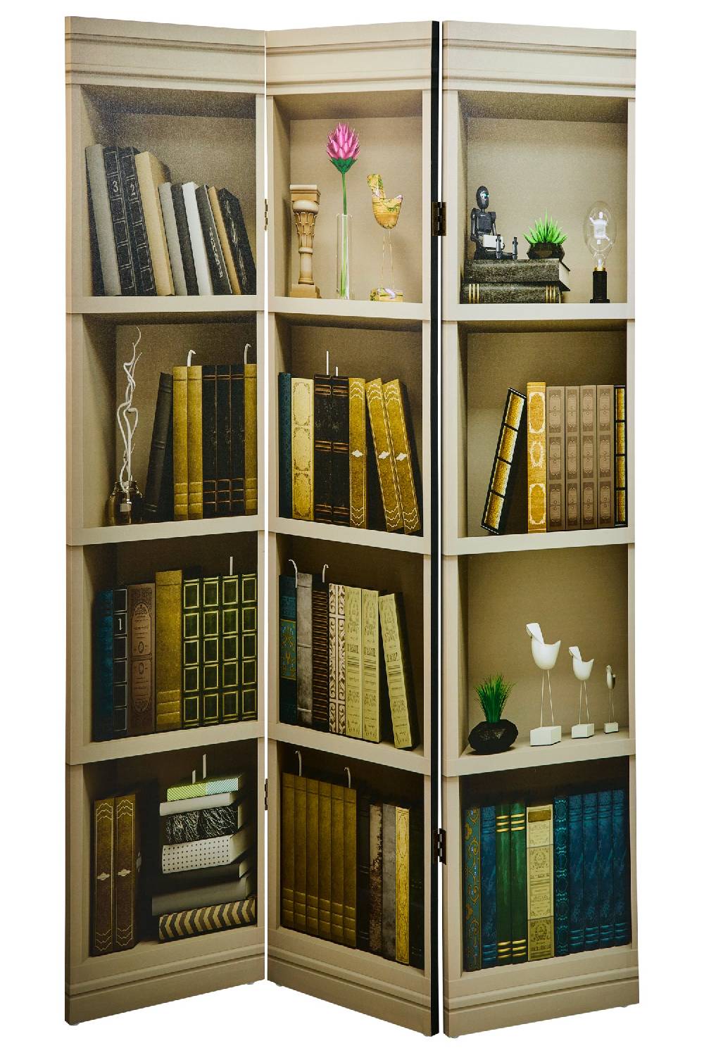 Novità Home Paravento - Libreria Fronte Retro 3 Ante Canvas In vendita