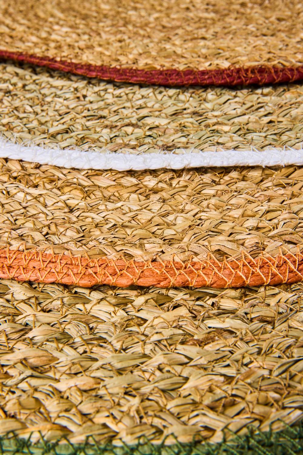 Novità Home Gourmet - Placemate Tondo Naturale Bordato Orange Set 1/4 Italy