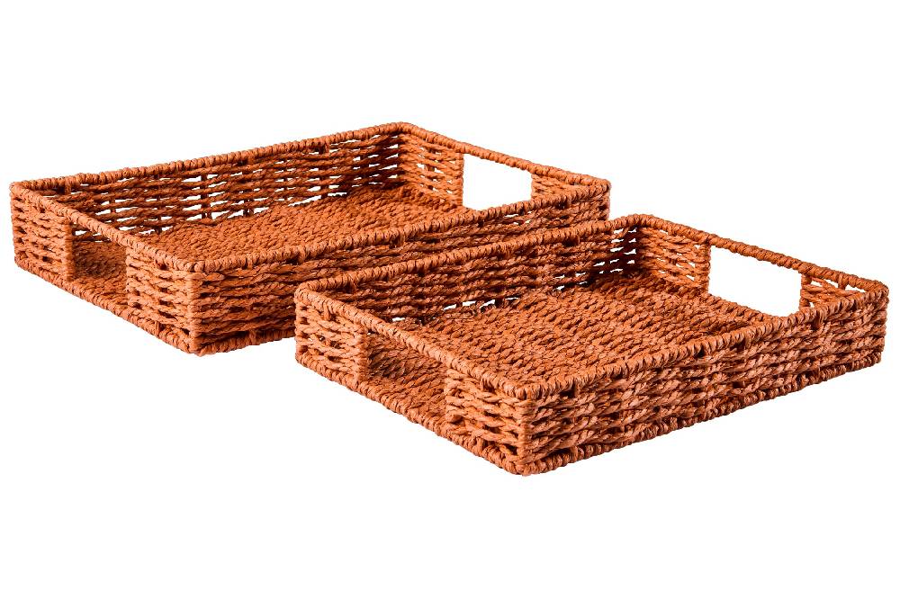 Novità Home Gourmet - Cesto Vassoio Rettangolare Orange Set 1/2 In Linea