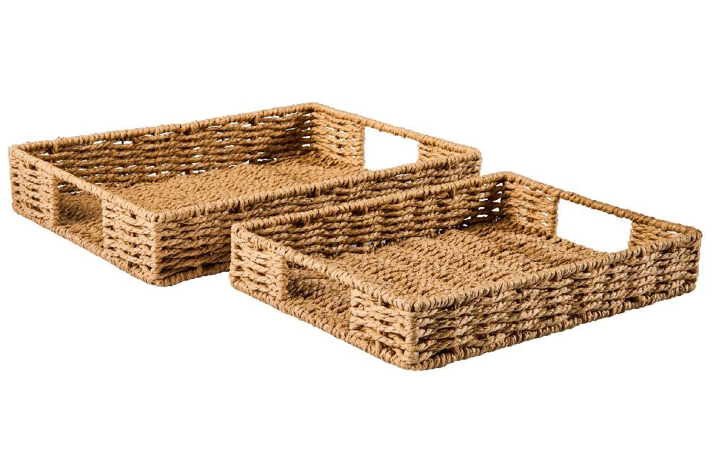 Novità Home Gourmet - Cesto Vassoio Rettangolare Natural Set 1/2 Nuovo