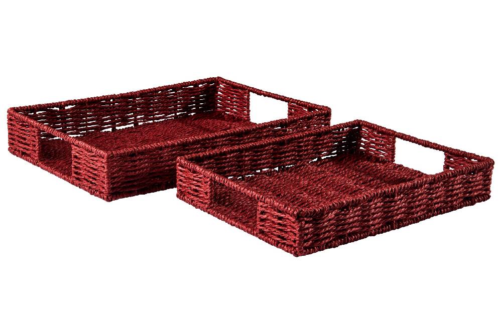 Novità Home Gourmet - Cesto Vassoio Rettangolare Burgundy Set 1/2 Qualità