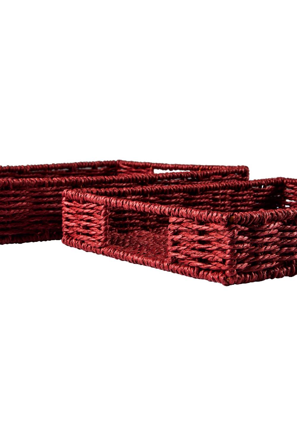 Novità Home Gourmet - Cesto Vassoio Rettangolare Burgundy Set 1/2 Qualità