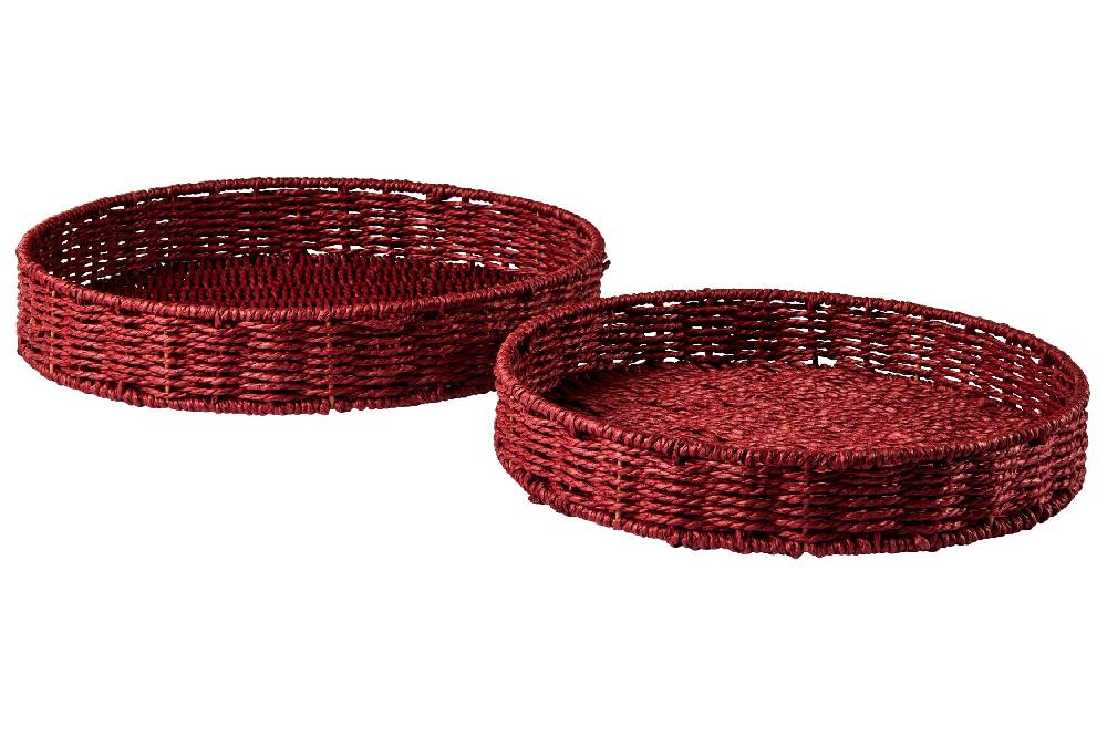 Novità Home Gourmet - Ceste Vassoio Tondo Burgundy Set 1/2 Promozione