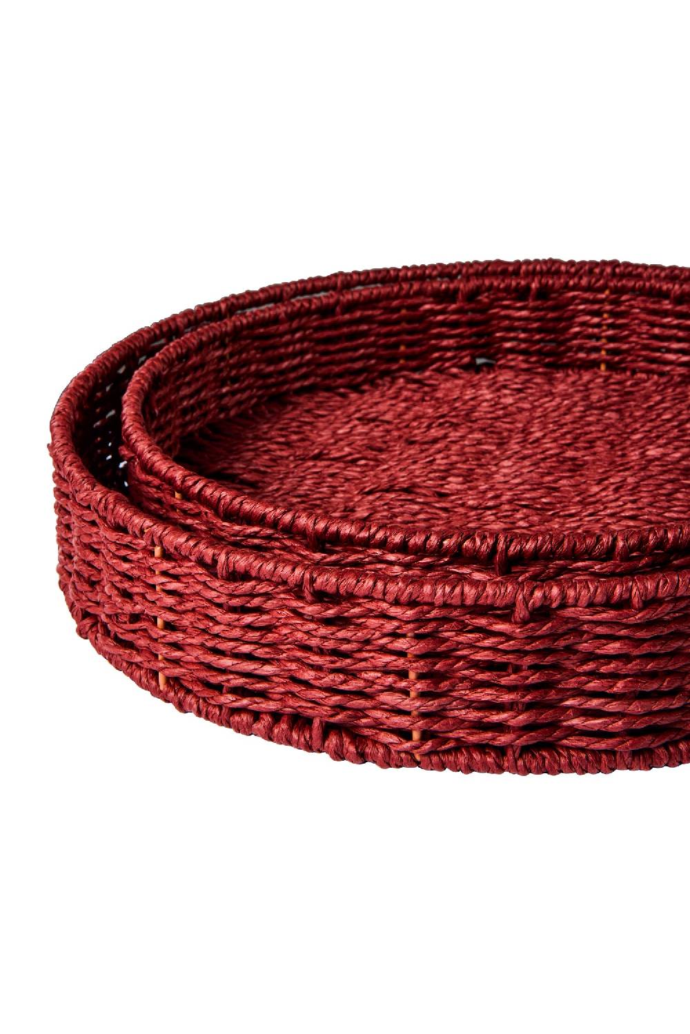 Novità Home Gourmet - Ceste Vassoio Tondo Burgundy Set 1/2 Promozione