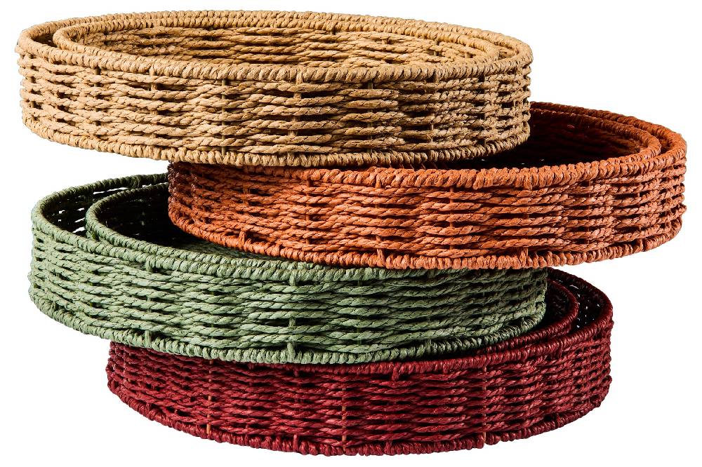 Novità Home Gourmet - Ceste Vassoio Tondo Burgundy Set 1/2 Promozione
