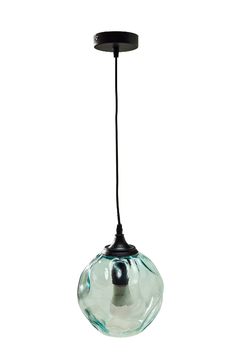 Novità Home Glass - Lampadario Sfera Imperfect Color Acqua Pezzi Unici