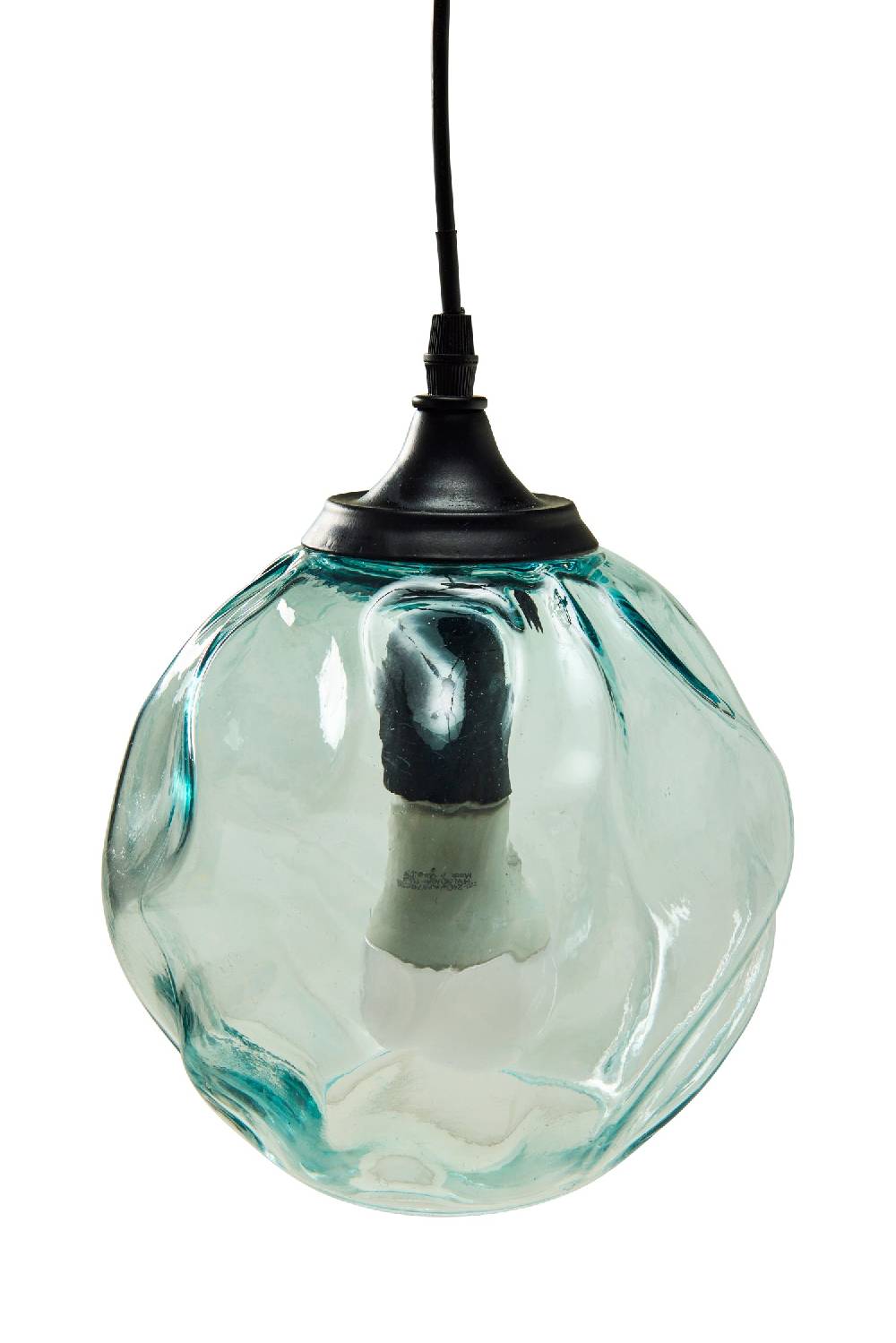 Novità Home Glass - Lampadario Sfera Imperfect Color Acqua Pezzi Unici