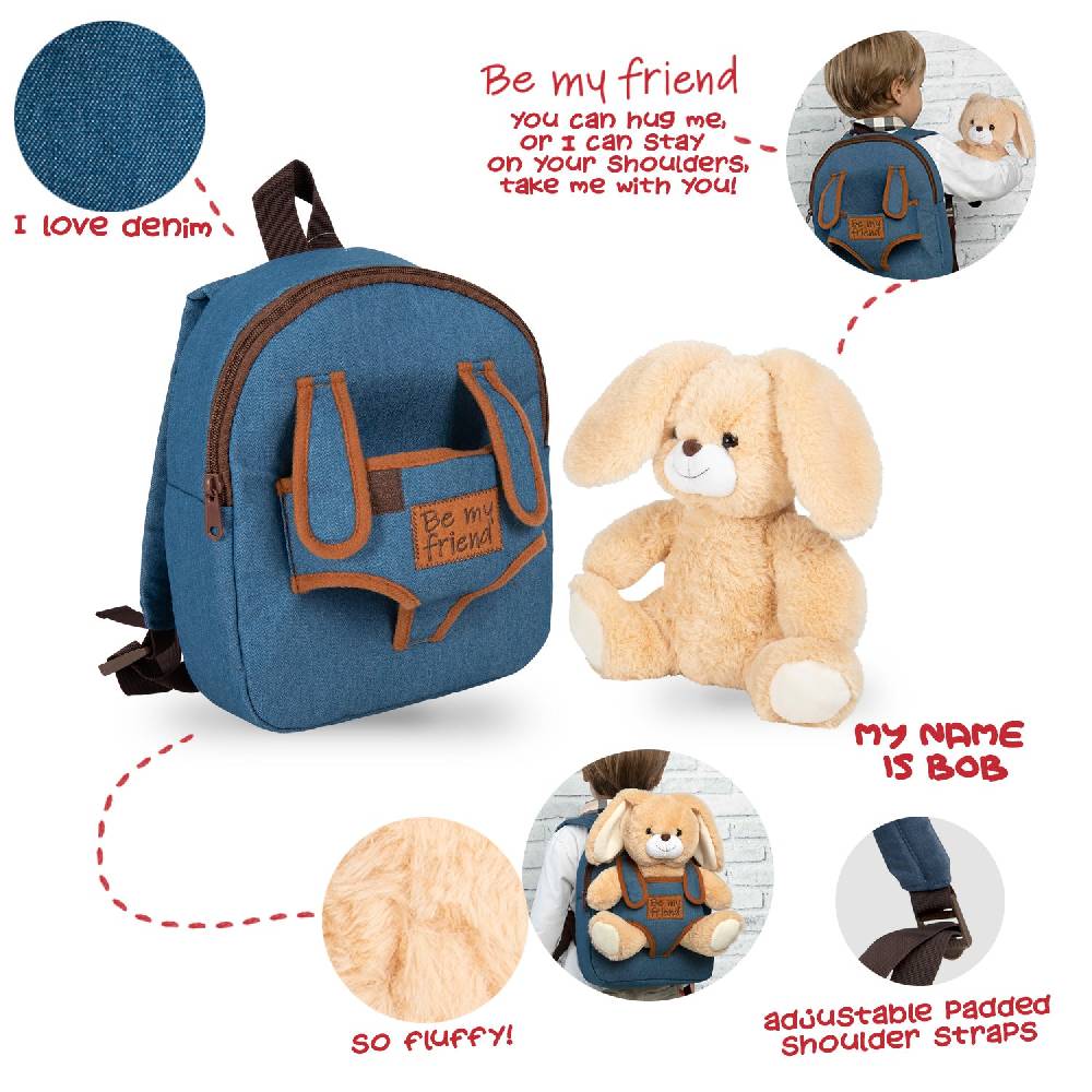 Perletti Zaino in Denim con Peluche Latest stili