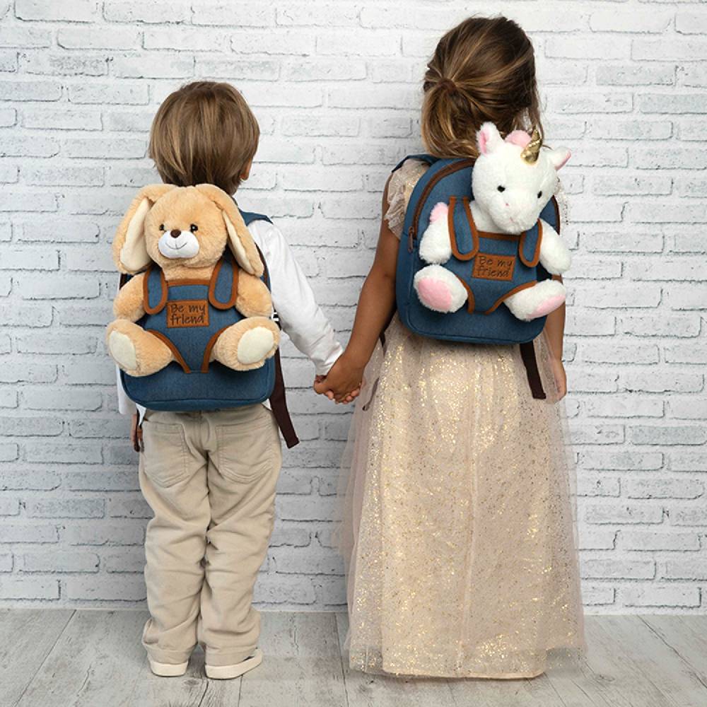 Perletti Zaino in Denim con Peluche Latest stili
