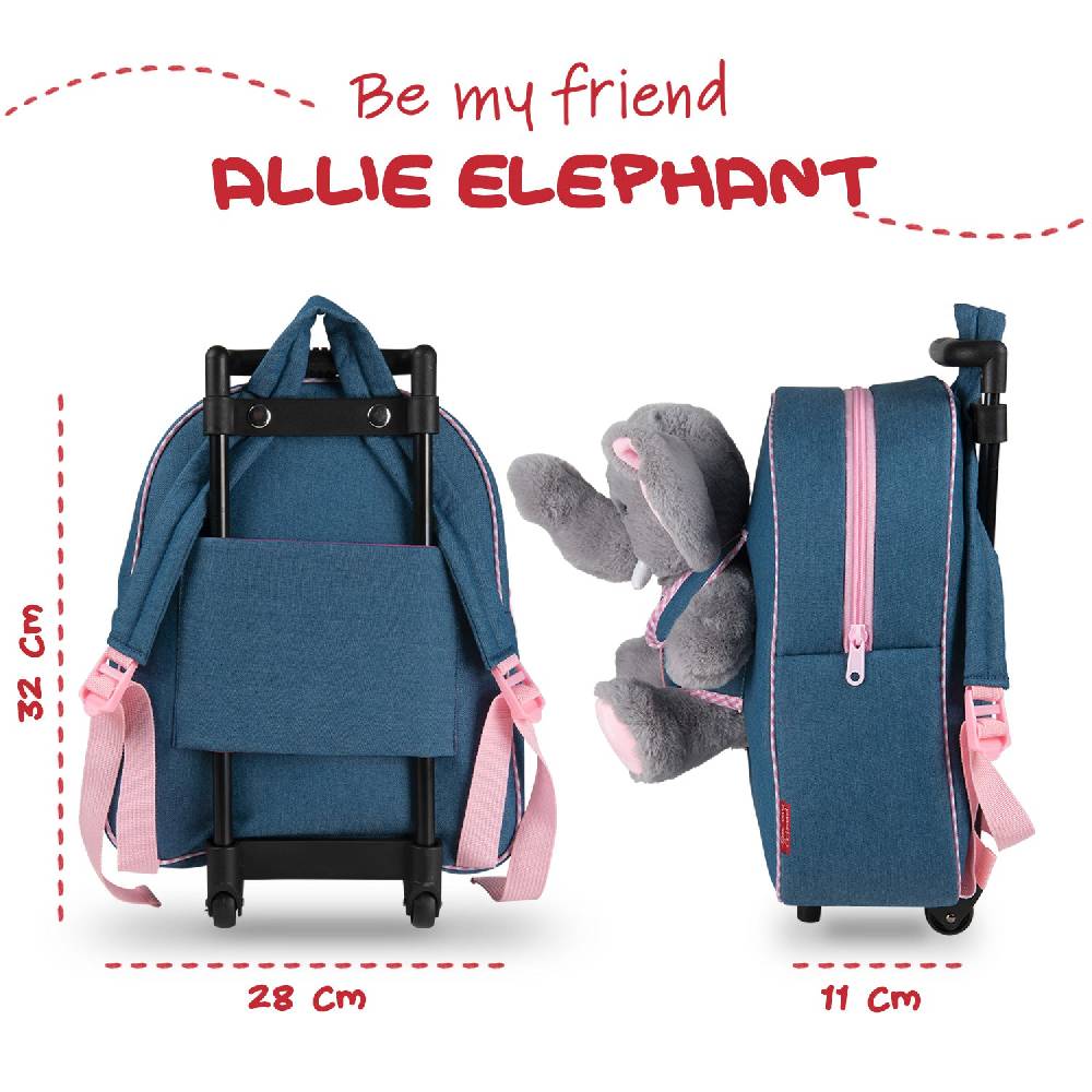 Perletti Trolley in Denim con Peluche Solo un giorno rimasto