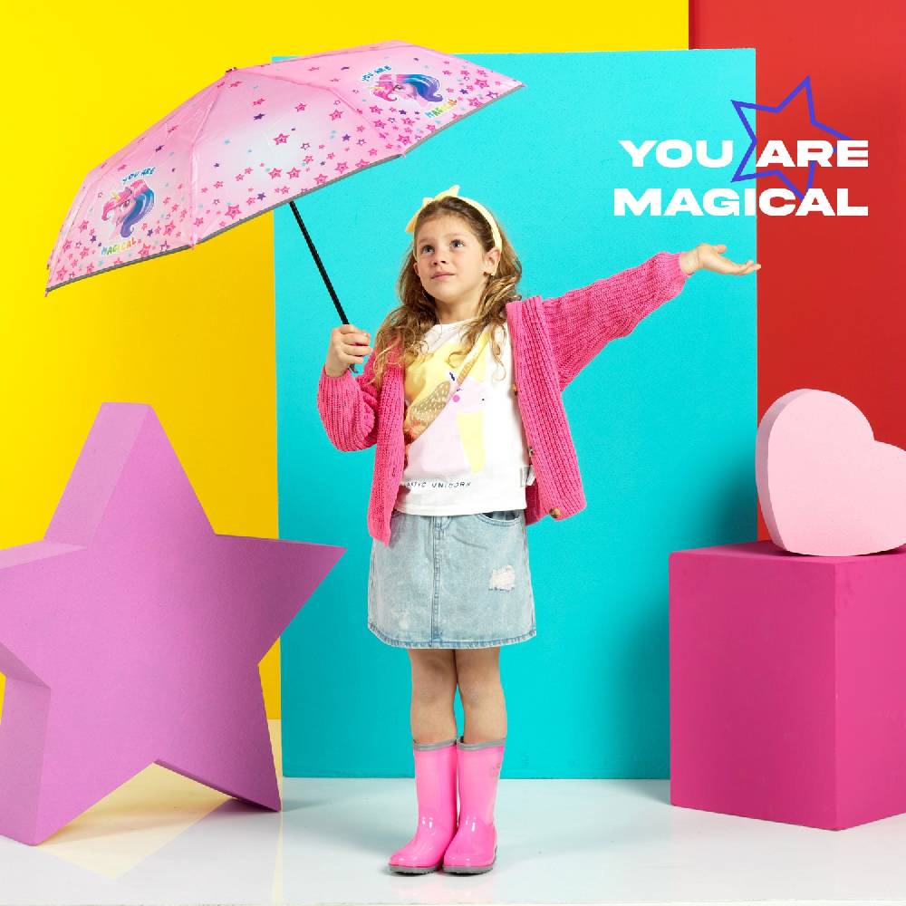 Perletti Ombrello Unicorno Rosa con Stelle Colorate Comprare a buon mercato