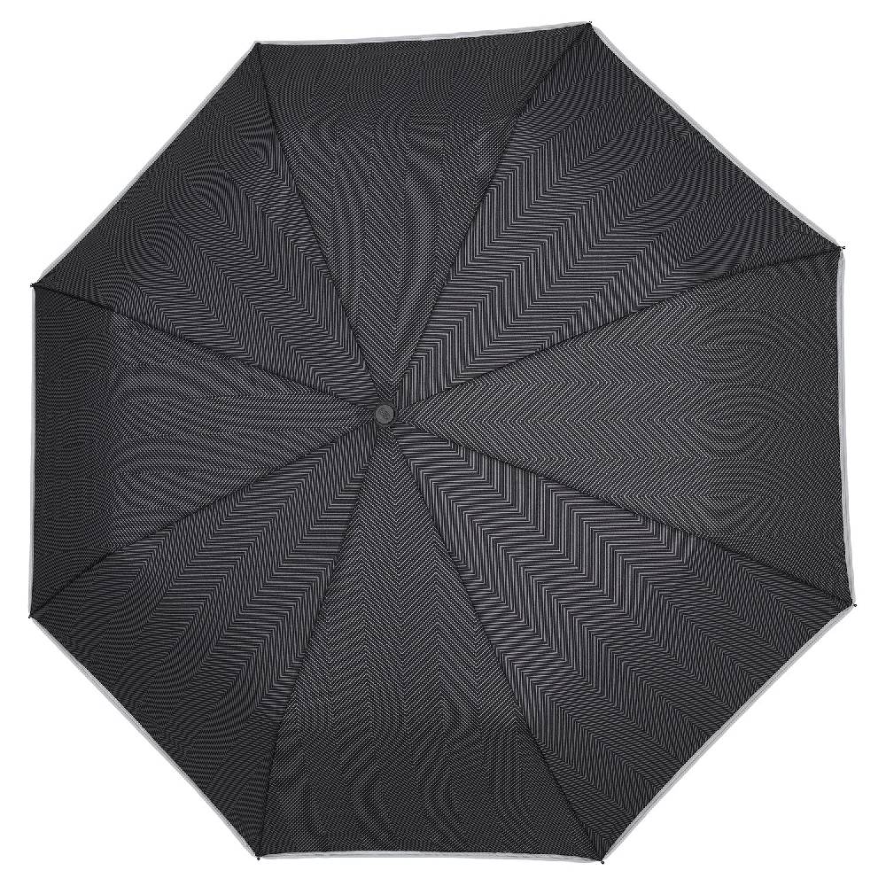 Perletti Ombrello Nero Bordo Catarifrangente Apri e Chiudi Automatico Black Friday
