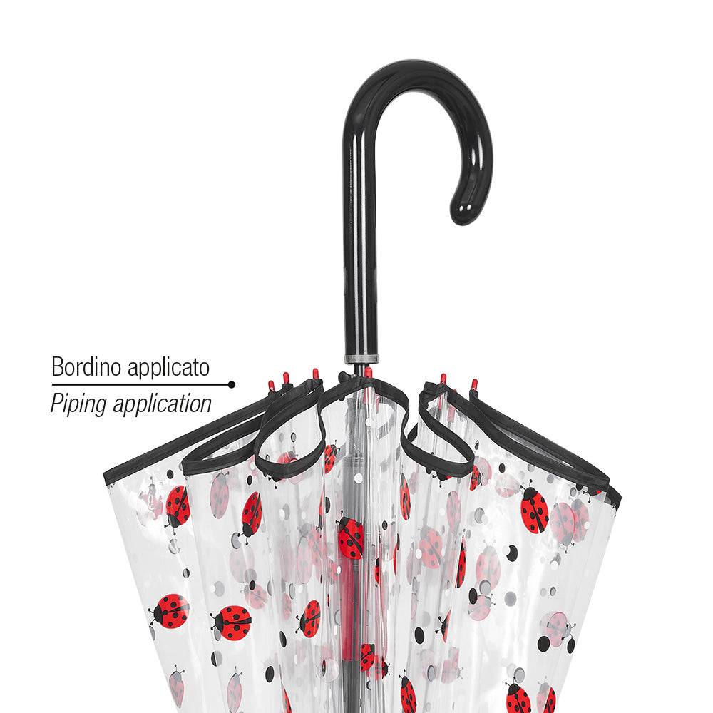 Perletti Ombrello Trasparente con Coccinelle Offerta speciale della fabbrica