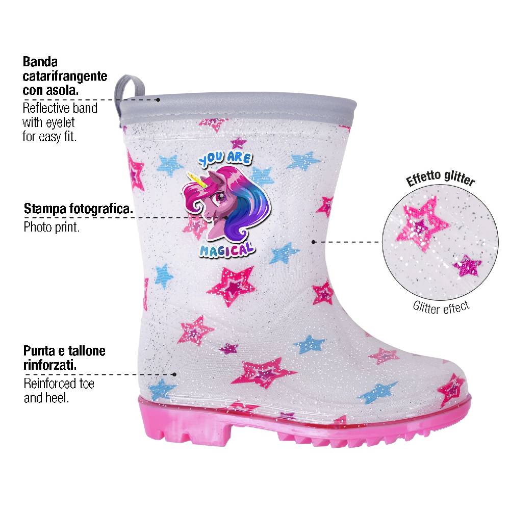 Perletti Stivaletti Unicorno Glitter Italy