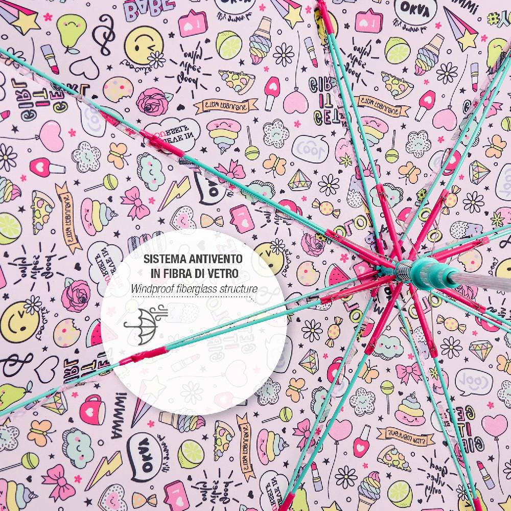 Perletti Ombrello Stickers Bambina Automatico Vendita