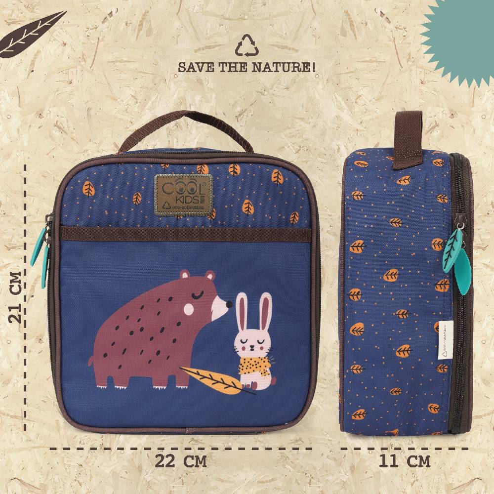 Perletti Borsa Pranzo con Orso e Coniglio Consegna Veloce